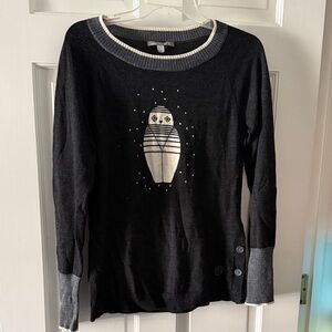 Smartwool Black Sweater with Owl Design